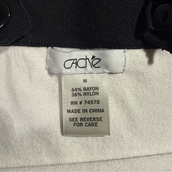 Cache Black & White Knit Tank Top Adjustable Straps Size M - Picture 5 of 8